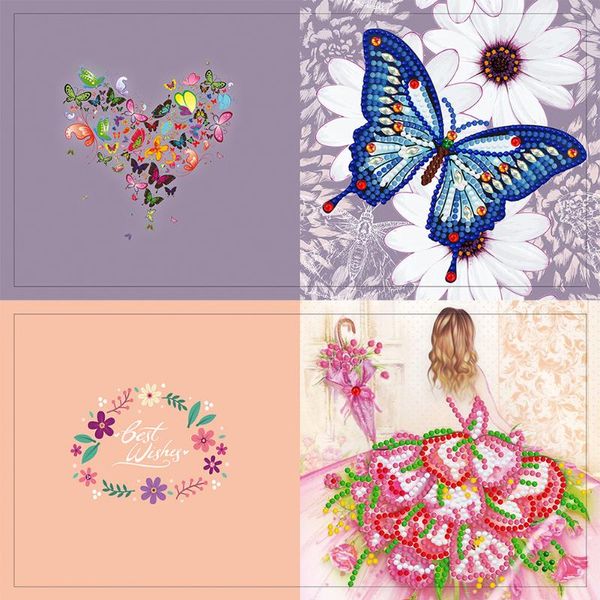 

greeting cards 12/8/6/4pcs diy diamond painting birthday thanks postcards decoration crafts creative wedding festivals gifts