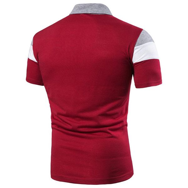 

men's polos 1407-fashion personality shirts casual slim short sleeve patchwork t shirt man clothes blusas, White;black