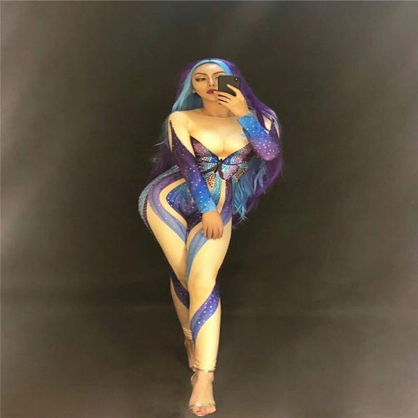 

party decoration r44 colorful female bodysuit stage singer performance jumpsuit bar dj outfits clothing butterfly printed ballroom costumes