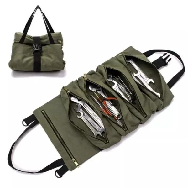 

super roll tool bags car zipper bag multi-purpose canvas up organizer bucket