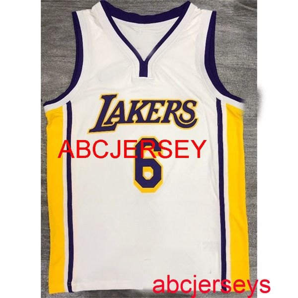 

men's 6# james 2020 white v-neck basketball jersey s,m,l,xl, vest, Black