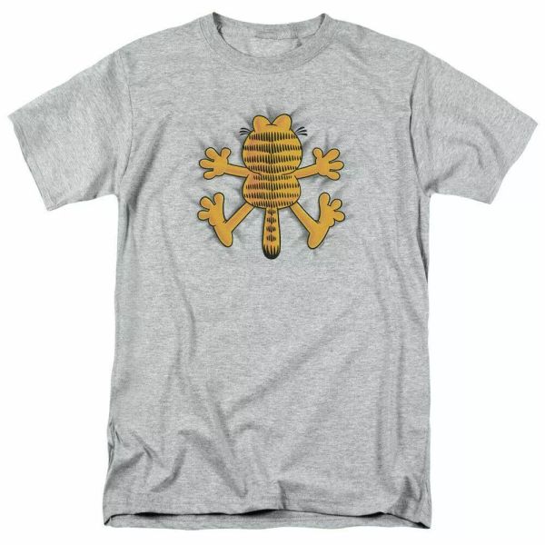 

garfield ow t shirt mens licensed jim davis comics tee sport gray, White;black