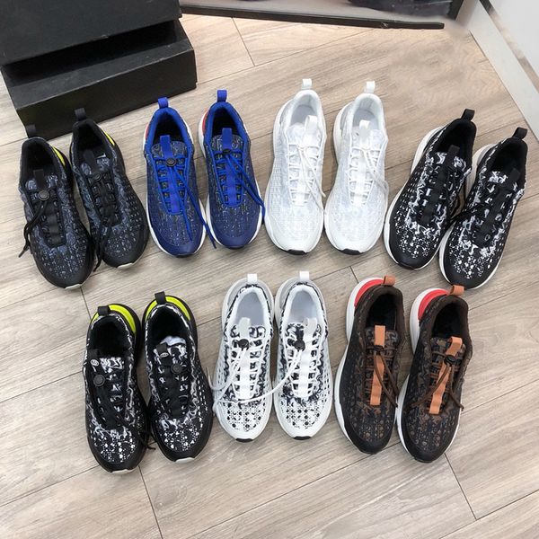 

men b24 sneakers oblique canvas running shoes women white black rubber sole platform trainers luxurys designer sneaker with box 310
