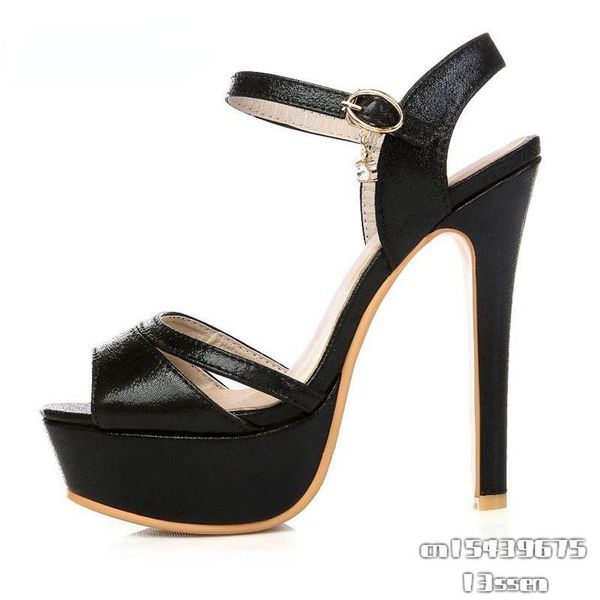 

sandals plus shoes woman summer fashion big size 30-48 super high heels women wedding pumps, Black