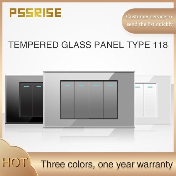 

smart home control pssrise 118 wall 4gang switch electrical material tempered glass panel with fluorescent indicator one-year warranty g18