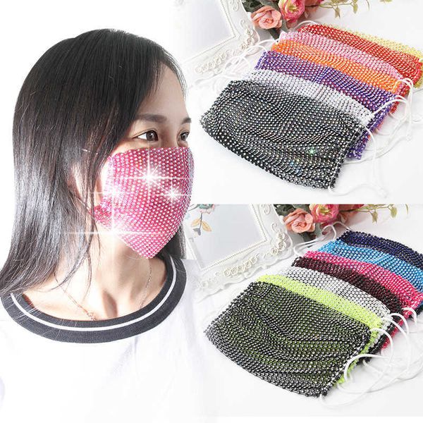 

exaggeration net party face female personality water drill mask decoration accsori