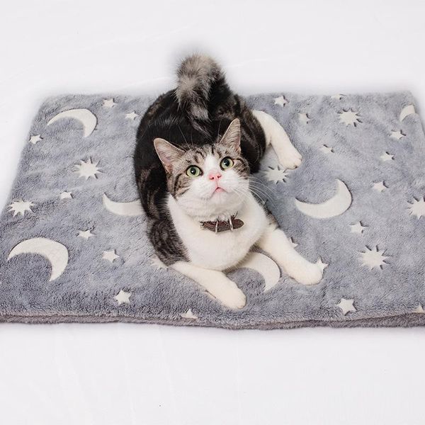 

card holders luminous mat pet dog cat autumn and winter thicken warm blanket cushion, Brown;gray
