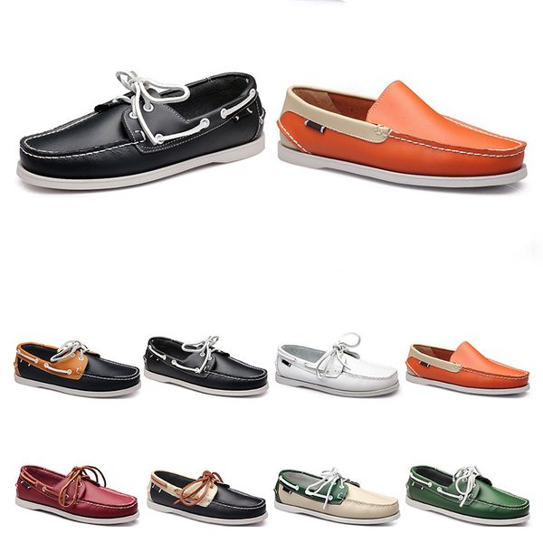 

147 mens casual shoes leather british style black white brown green yellow red fashion outdoor comfortable breathable