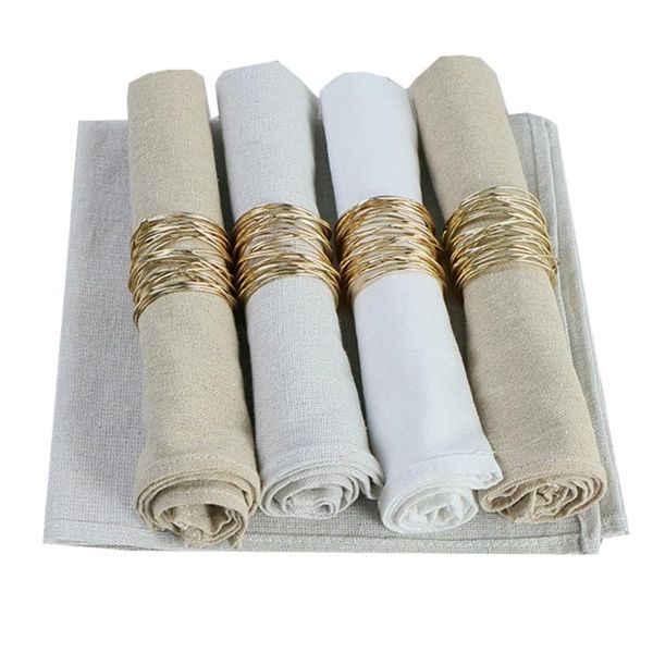 

table napkin cloth napkins plates polyester flax fabric reusable mat for kitchen dining wedding decoration original white color