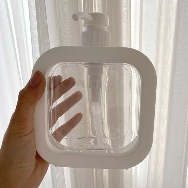 500 ml Badezimmer-Aufbewahrung für Dusche, nachfüllbarer, abnehmbarer Kunststoff-Shampoo-Pressflasche, Flüssigseifenspender