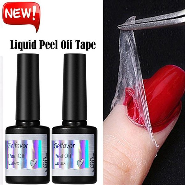 

nail gel 5/6/8ml peel off liquid tape form polish protection finger skin latex protected glue base coat care art cuticle cream, Red;pink