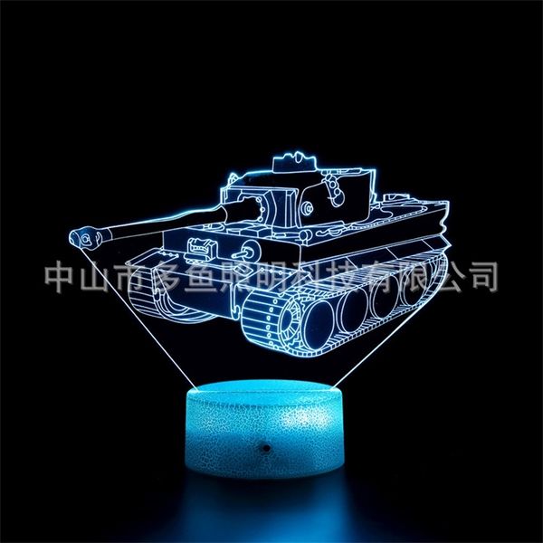 

machine gun pistol tank submarine creative gift colorful 3d night light led touch remote control