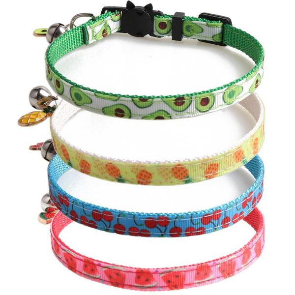 

cat collars & leads breakaway with bell pineapple watermelon cherry and avocado patterns safety adjustable kitten for pets