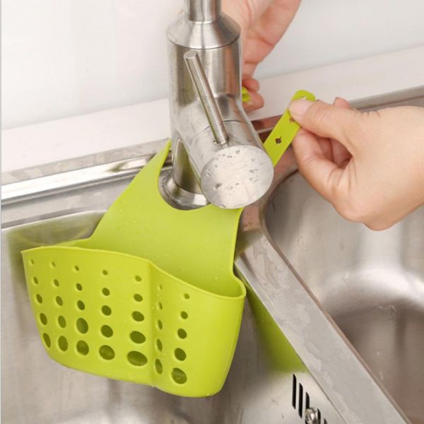 

hooks & rails 1pcs kitchen dish cloth sponge storage bag sink holder soap portable home hanging drain basket bath tools