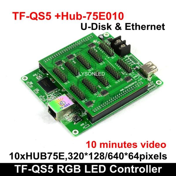 

outdoor led video screen card tf-qs5 gigabit ethernet u-disk powerled display