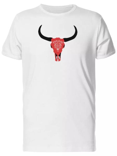 

Cool Red Tribal Bull Skull Men's Tee -Image by Shutterstock, White;black