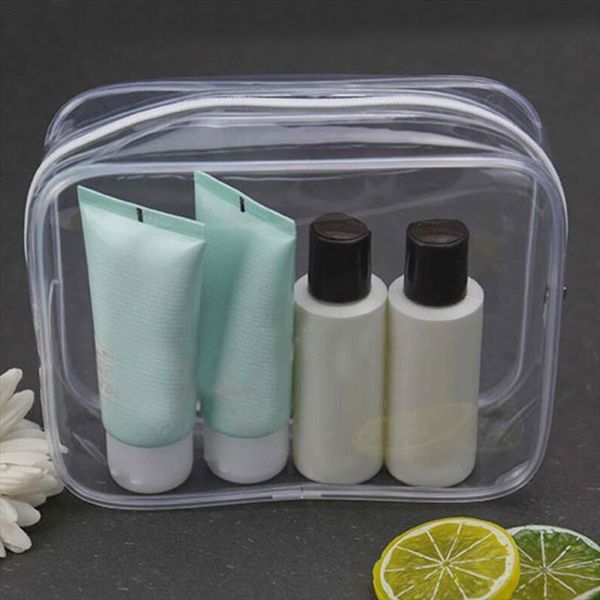 

waterproof transparent cosmetic storage bag pouch pvc zipper travel makeup organizer clear case toiletry
