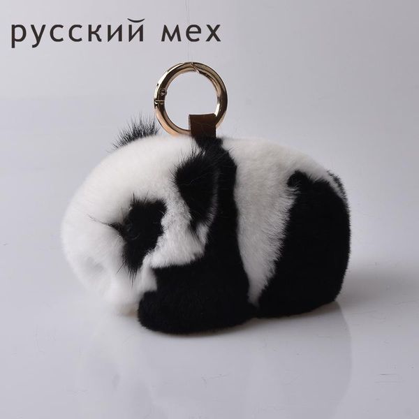

keychains wholesale genuine fur pom poms ball/fur ball toys/ panda keychain, Silver