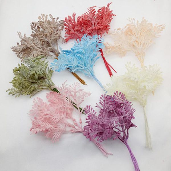 

decorative flowers & wreaths 6pcs artificial leaf flower head bouquet wedding home decoration wreath diy apparel hair accessories