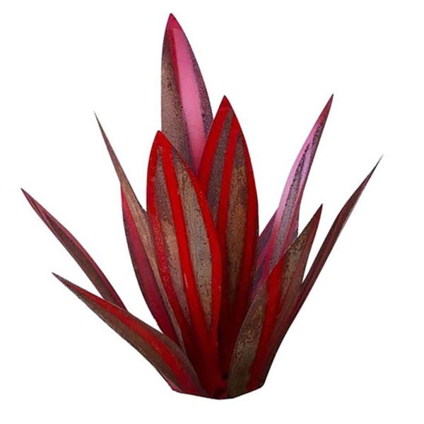 

27/35/65cm artificial plant tequila rustic sculpture metal agave outdoor garden yard art decoration landscape ornaments decorative flowers &