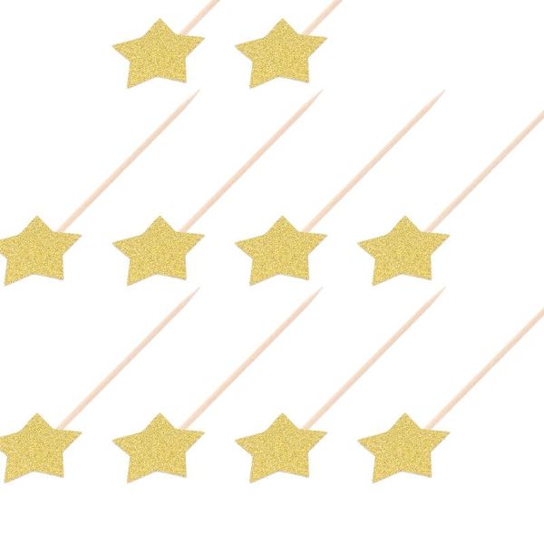 

Other Festive & Party Supplies 12 PCS Glitter Star Cake Picks Cupcake Toppers Decorations Assorted Sizes For Birthday Wedding Holiday Favors
