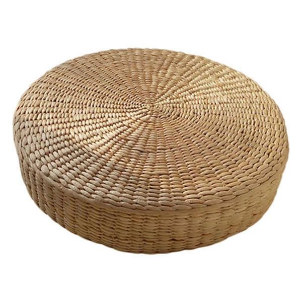 

japanese style handcrafted breathable padded knitted straw flat seat cushion, hand woven tatami cushion cushion/decorative pillow