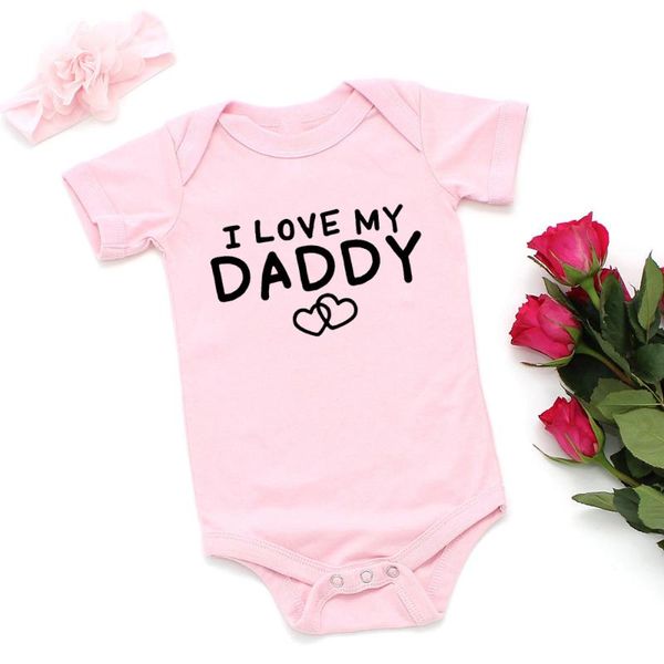 

rompers i love my daddy born baby bodysuit cute cotton summer boys girls body suit gift clothes, Blue
