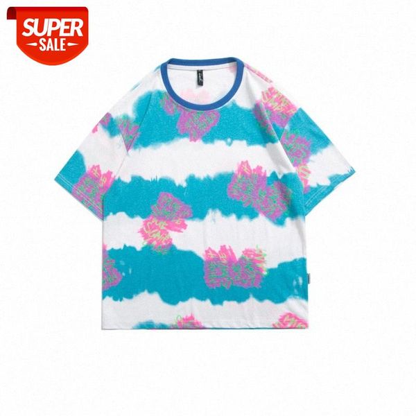 

mansclot contrast printing round neck short-sleeved t-shirt male half-sleeved couple #gq2k, White;black