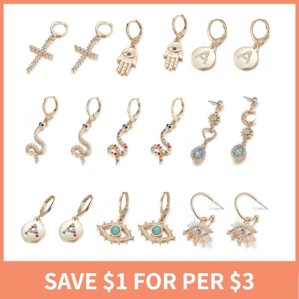 

dangle & chandelier bisaer gold earrings for women evil eyes colorful snake letter a brincos 2021 trend fashion statement jewelry gifts, Silver