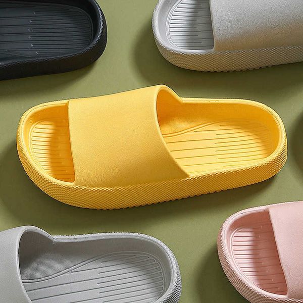 

slippers new fashion indoor bathroom shoes four seasons thick-soled comfy platform shoes soft sandals men ladies casual slippers h0827, Black