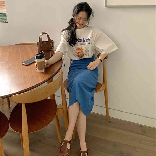 

casual dresses new girls summer t-shirt women suit shirt short sleeves high waist long solid a line skirts two piece suits sell separately, Black;gray