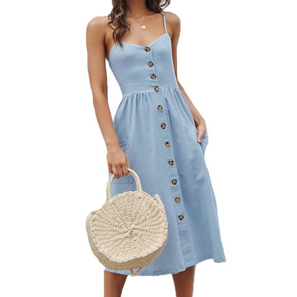 Elegante Taste Sommerkleid Frauen Tasche Polka Dots Gelb Baumwolle Midi Kleid Casual Weibliche Urlaub Strand Damen Kleider Vestidos 210416