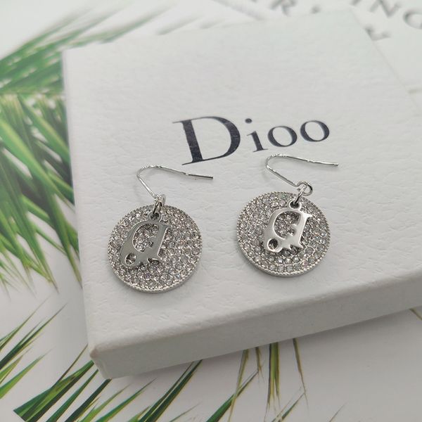 

designer jewelry di home 2021 full letter net red same round silver versatile earrings