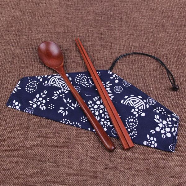 

chopsticks and spoon set wooden outdoor travel holiday gifts