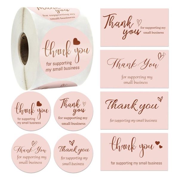 

greeting cards 50pcs bronzing thank you for supporting my small business sticker