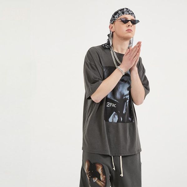 

men's t-shirts summer product high street printing shirts loose, White;black