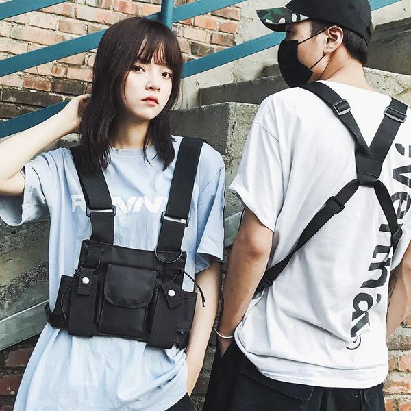 

designer hip hop vest chest bag fanny pack kanye tactical functional tooling waist shoulder oxford rig bags