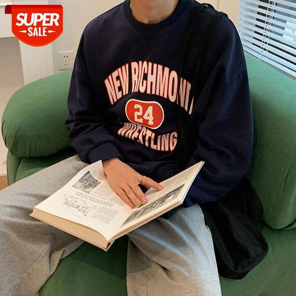 

intfeday sschic color contrast letter print bf men's and women's round neck sweater #jp52, Black