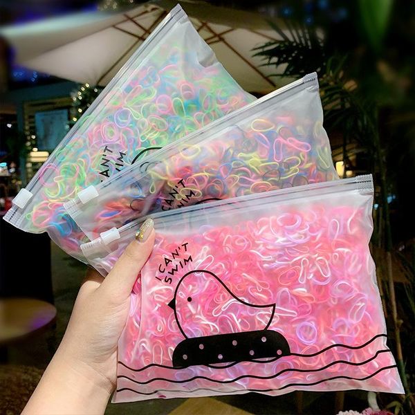 

hair accessories 500/1000pcs/pack girls colorful small disposable rubber gum for ponytail holder elastic bands children, Slivery;white