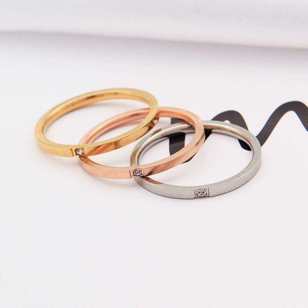 

stainless steel ring for women, japan and south korea, Black