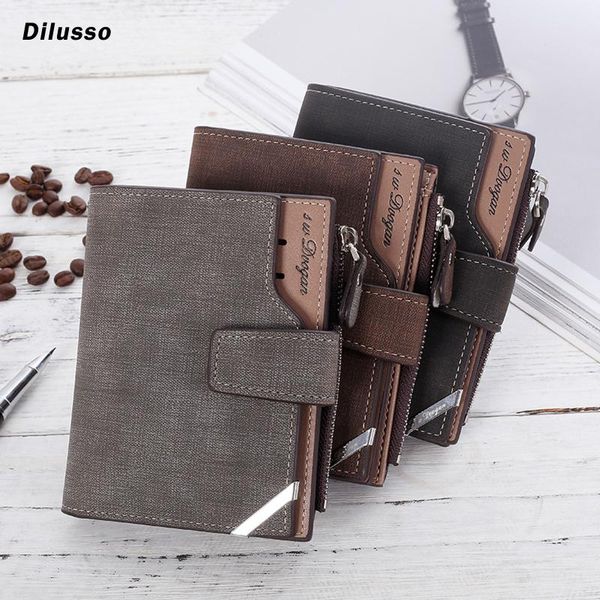 

wallets solid color fashion men's long leather retro vintage style card bag wallet casual travel purse carteira 2021, Red;black