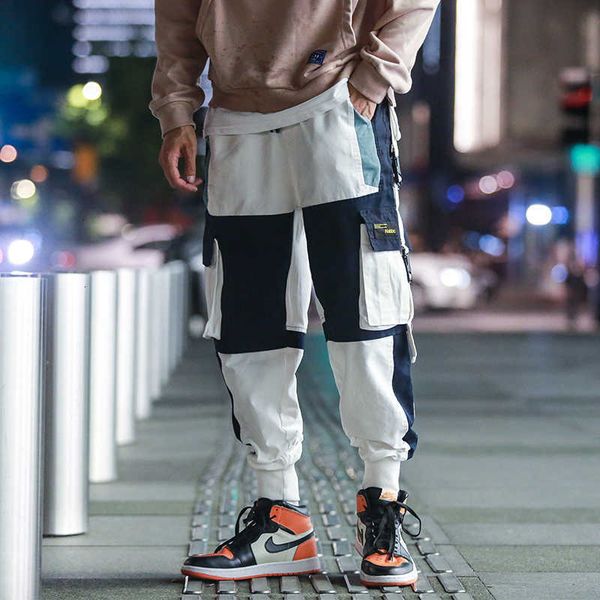 

men's pants fashion plus size hip streetwear joggers cargo trousers elastic waist harem pant men m-5xl tn8d 3n7q, Black