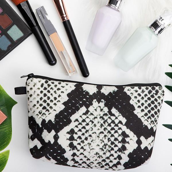 

cosmetic bags & cases women outside dating fashion makeup bag printing serpentine organizer multifunction beauty