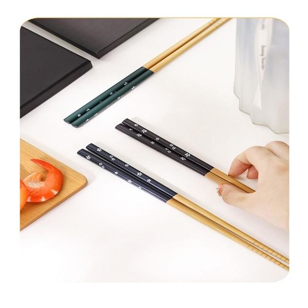 

chopsticks household tableware set pointed cooking gift boxes 5 pairs of japanese style printed bamboo and wooden