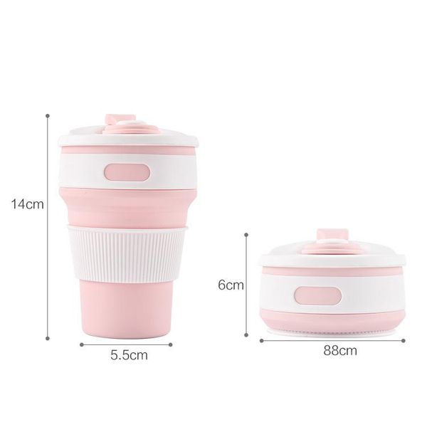 

mugs silicone folding water cup outdoor travel coffee retractable mouth