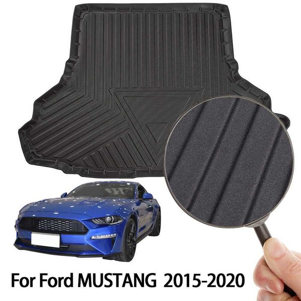 Коврики в багажник автомобиля для Ford Mustang 2015, 2016, 2017, 2018, 2019, 2020, водонепроницаемая подкладка с лазерным измерением для автомобильного резинового коврика