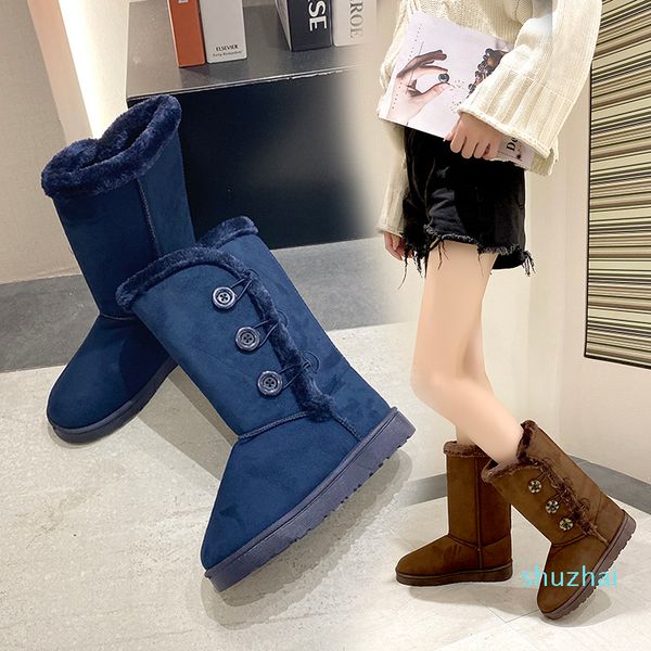 

large-size high-tube cotton shoes snow boots, Black