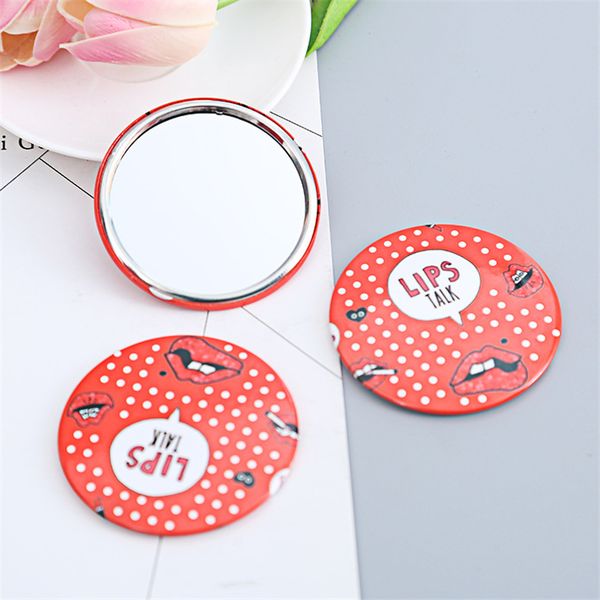 

mirrors portable small portable cosmetic qr code mini tinplate advertising