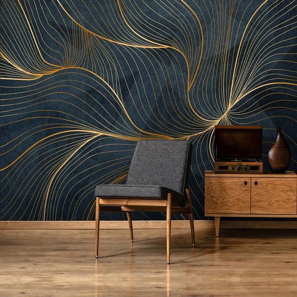

wallpapers custom 3d wallpaper luxury golden geometric stripes art wall painting living room sofa tv background creative mural de parede