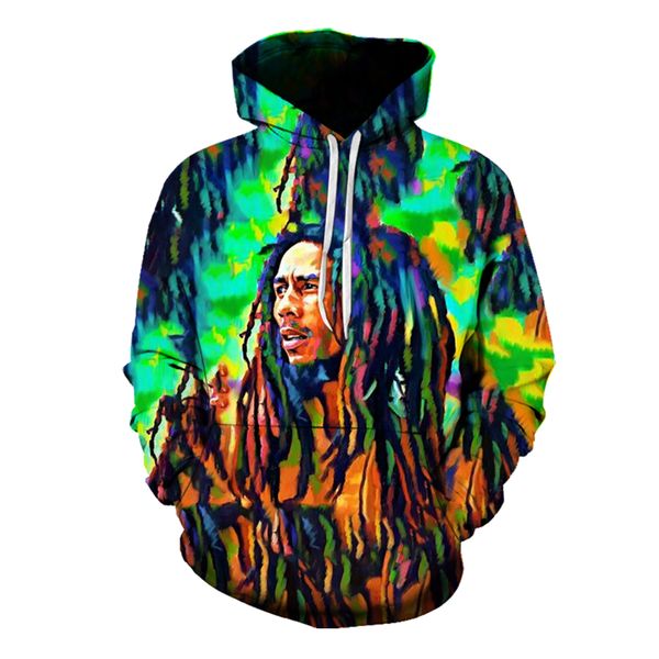 

colorful dirty braids street rock oil painting men's 3d printing hoodie punk gothic round neck sweater hoodie, Black